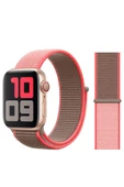 10LİNE AKSESUAR Watch 42mm Uyumlu KRD-03 Hasır Zore Kordon-56-Neon Pink - 1