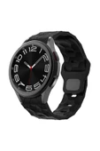 Cleo Cases Galaxy Watch 6 44mm Zore KRD-116 20mm Futbol Desenli Spor Tasarımlı Silikon Kordon-Siyah - 1