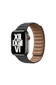 Paksesuar Watch Ultra 49mm Kordon Uyumlu KRD-34 Deri Strap Kayış PAK Lacivert - 5