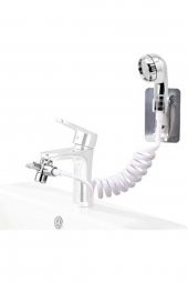 Spiral Hortumlu Banyo Ayarlanabilir Hareketli Banyo Mutfak Lavabo Musluk Duş Başlığı Duş Seti thumbnail 2