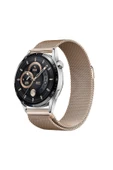 KILIFTECH Huawei GT2 46mm Zore Band-12 22mm Metal Hasır Kordon-Rose Gold - 1