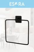 ESORA Siyah Metal Kare Yapışkanlı Kare Havluluk - 1