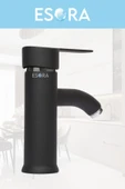 ESORA Siyah Krom Kartal Sabit Lavabo Musluğu Bataryası 2 Yıl Garantili - 1