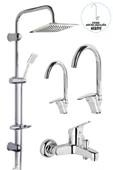 ESORA Dubai Robot Duş Sistemi, Baston Lavabo & Mutfak ve Banyo Bataryası Set (Arıtma Musluğu Hediye) - 1