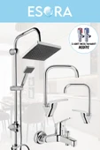 ESORA Robot Duş Sistemi, Köşe Lavabo & Mutfak ve Banyo Bataryası 4'lü Set (2 Adet Taharet Hediyeli) - 2