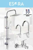 ESORA Dubai Robot Duş Sistemi, Baston Lavabo & Mutfak ve Banyo Bataryası Set (2 Adet Taharet Hediye) - 1