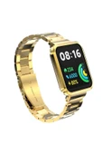 KILIFTECH Xiaomi Redmi Watch 2 Lite Uyumlu KRD-60 Metal Zore Kordon-Gold - 1