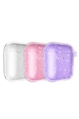 szr store Air-Pods Zore Allstar Airbag 32 Parlayan Simli Saydam Renkli Kılıf-Mor - 2