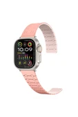 KILIFTECH Apple Watch 42mm Zore KRD-111 Çizgili Desenli Silikon Kordon-Pembe - 1