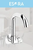 ESORA Mix Tekli Duvardan Köşe Borulu Lavabo Bataryası Musluğu Çeşmesi - 1
