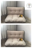 Lavinia Puf Lavinia Petek Önü Palet Yer Minderi Ikili Takım 2 Adet Sırtlı Krem thumbnail 4
