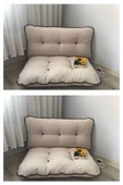 Lavinia Puf Lavinia Petek Önü Palet Yer Minderi Ikili Takım 2 Adet Sırtlı Krem thumbnail 3