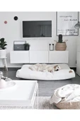 Rual Kedi&köpek Yer Minderi Kedi&köpek Yatağı 120x80cm Keten Kumaş Büyük Boy Xl Düz Minder - 1