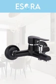 ESORA Siyah Robot Tepe Yağmurlama Delta Banyo-mutfak-lavabo Bataryası Musluğu Çeşmesi 4' Lü Set Paslanmaz - 5