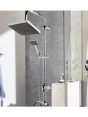 Siyah Krom Başlıklı Kare Robot Tepe Yağmurlama Duş Seti - 2