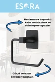 ESORA Siyah Metal Açık Tuvalet Kağıtlığı Wc Kağıtlık Tutucu - 3