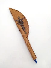 Haç Temalı Deri Tükenmez Kalem Hediye Ofis 9638 - 1