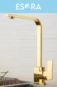 ESORA Gold Kare Robot Duş Seti, Kare Banyo, Mutfak Eviye Ve Lavabo Bataryası Musluğu 4'lü Set - 3