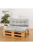Rual Su Geçirmez Kumaş Bahçe&balkon Palet Üstü Sırt Dayamalı Özel Dolgulu Kaliteli Yer Minderi 120x80 Cm - 1