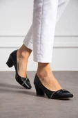 Albishoes Kadın Alçak Topuklu 5,5 cm Stiletto Taşlı Abiye Günlük Kadın Topuklu Ayakkabı (36-44) - 3