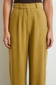 Keten Palazzo Pantolon Olive thumbnail 5