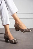 Albishoes Kadın Alçak Topuklu 5,5 cm Stiletto Taşlı Abiye Günlük Kadın Topuklu Ayakkabı (36-44) - 1