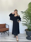 Kadın Gömlek Elbise Takım Siyah thumbnail 5