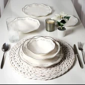 Güral Porselen Nesrin 24 Parça Yemek Takımı Siyah 8121 - 3