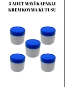 5 ADET MAVİ KAPAKLI KREM KOYMA KUTUSU 100 CC - 1