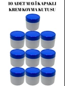 10 ADET MAVİ KAPAKLI KREM KOYMA KUTUSU 100 CC - 1
