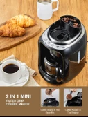 Yabano Grind and Brew filtre kahve makinesi, öğütücülü 2'si 1 arada kahve makinesi, zamanlayıcı, çift çekirdek bölmesi, otomatik sıcak tutma ve otomatik kapanma, 600 ml termos, siyah - 3