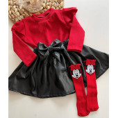 Deri Etek Badi, Mikili Diz altı Çorap takımı - 1