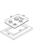 Luxell lx-40Tahdf 10 Kademeli Oval Beyaz Ankastre Ocak - 2