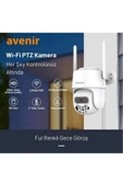 AVENİR Avenir AV-S305 Gece Görüşlü PTZ 360° Hareketli Wifi Akıllı Kamera Dış Ortam - 5