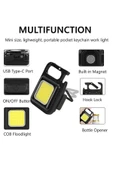COB Rechargeable Keychain Light Şarj Edilebilir Şarjlı Mini Mıknatıslı El Feneri Anahtarlık Tirbuşon - 4