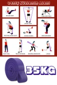 35KG Barfiks Lastiği Gym Resistance Band Antrenman Kas Geliştirme Bandı Mor (Extra Sert) thumbnail 6