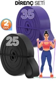 25 + 35 KG 2'li SET Barfiks Lastiği Gym Resistance Band Antrenman Kas Geliştirme Bandı thumbnail 1