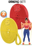 5 + 15 KG 2'li SET Barfiks Lastiği Gym Resistance Band Antrenman Kas Geliştirme Bandı thumbnail 1