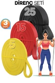 5 + 15 + 25 KG 3'lü SET Barfiks Lastiği Gym Resistance Band Antrenman Kas Geliştirme Bandı thumbnail 1