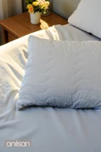 Biyeli Kapitone Deluxe Pamuklu Fermuarlı Yastık Koruyucu Kılıf 50x70 cm - 3