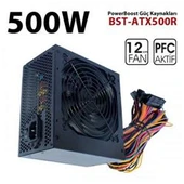 PowerBoost PB500AR 500W APFC 2-PCI-E 6+2 Pin 12cm Siyah Fanlı ATX Power Supply thumbnail 2