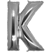 K Harf Folyo Balon Gümüş Renk  40 İnç - 1