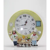 Duvara Asmalı Aşcı Tasarımlı Polyester Saat Alk1543 - 1