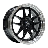 7 X 16 BCH-6899 4X100 ET30 73.1 BLACK+LIP MACHINED - 1