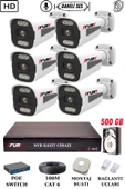 FURY 6 Kameralı Ip Güvenlik Kamerası Seti Sesli 4mp Gece Renkli Su Geçirmez 1506s 500GB thumbnail 2