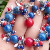 2211 Lapis lazuli Mercan el yapımı bileklik - 6