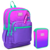 Coral High Pembe Mor Gradyan Kız Çocuk Okul Çantası ve Organizer Kalemlik Seti 23762 11137 thumbnail 1
