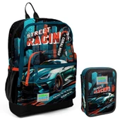 Coral High Yeşil Yarış Arabası Erkek Çocuk Okul Çantası ve Organizer Kalemlik Seti 23765 11151 thumbnail 3