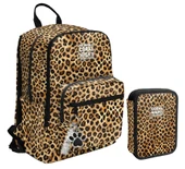 Coral High Kahverengi Leopar Kız Çocuk Okul Çantası ve Organizer Kalemlik Seti - İlkokul ve Ortaokul thumbnail 1