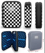 Coral High Siyah Beyaz Damalı Kız Çocuk Okul Çantası ve Organizer Kalemlik Seti - İlkokul ve Ortaokul thumbnail 2